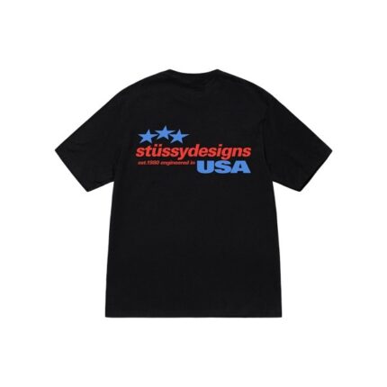 Stussy Merch ST Logo USA Sort T-Shirt